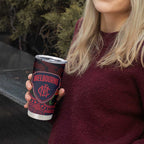 Melbourne Demons ANZAC Day Tumbler Cup Indigenous Dot Art with Poppy Flower Tribute