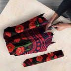 Melbourne Demons ANZAC Day Umbrella Indigenous Dot Art with Poppy Flower Tribute