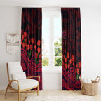 Melbourne Demons ANZAC Day Window Curtain Indigenous Dot Art with Poppy Flower Tribute