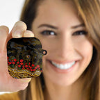 Hawthorn Hawks ANZAC Day AirPods Case Indigenous Dot Art with Poppy Flower Tribute