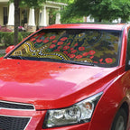 Hawthorn Hawks ANZAC Day Auto Sun Shade Indigenous Dot Art with Poppy Flower Tribute