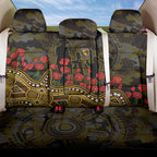 Hawthorn Hawks ANZAC Day Back Car Seat Cover Indigenous Dot Art with Poppy Flower Tribute