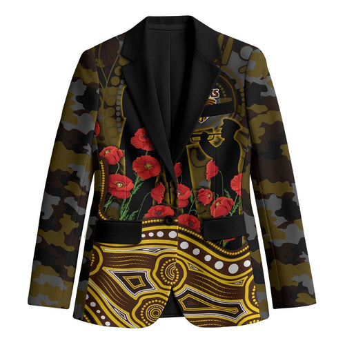 Hawthorn Hawks ANZAC Day Blazer Indigenous Dot Art with Poppy Flower Tribute