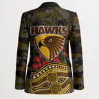 Hawthorn Hawks ANZAC Day Blazer Indigenous Dot Art with Poppy Flower Tribute
