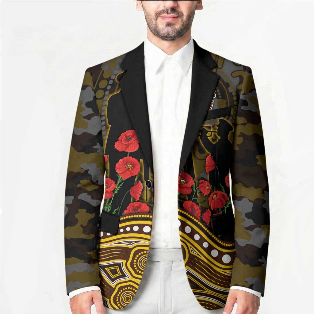 Hawthorn Hawks ANZAC Day Blazer Indigenous Dot Art with Poppy Flower Tribute