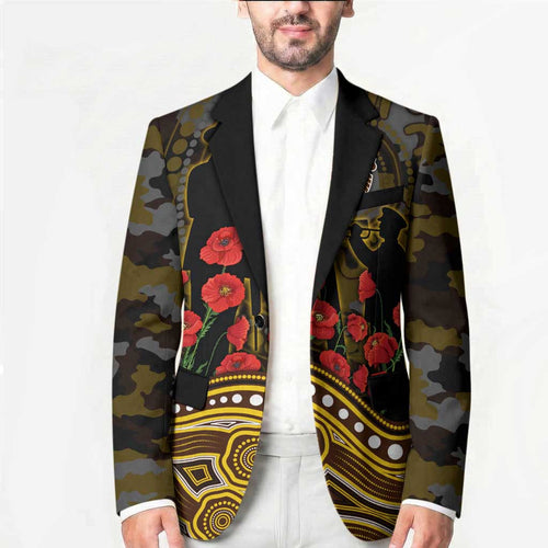 Hawthorn Hawks ANZAC Day Blazer Indigenous Dot Art with Poppy Flower Tribute