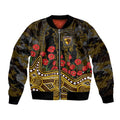 Hawthorn Hawks ANZAC Day Bomber Jacket Indigenous Dot Art with Poppy Flower Tribute