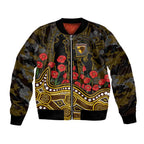 Hawthorn Hawks ANZAC Day Bomber Jacket Indigenous Dot Art with Poppy Flower Tribute