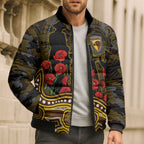 Hawthorn Hawks ANZAC Day Bomber Puffer Jacket Indigenous Dot Art with Poppy Flower Tribute