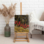 Hawthorn Hawks ANZAC Day Canvas Wall Art Indigenous Dot Art with Poppy Flower Tribute
