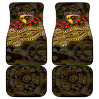 Hawthorn Hawks ANZAC Day Car Mats Indigenous Dot Art with Poppy Flower Tribute