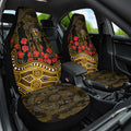 Hawthorn Hawks ANZAC Day Car Seat Cover Indigenous Dot Art with Poppy Flower Tribute