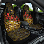 Hawthorn Hawks ANZAC Day Car Seat Cover Indigenous Dot Art with Poppy Flower Tribute