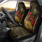 Hawthorn Hawks ANZAC Day Car Seat Cover Indigenous Dot Art with Poppy Flower Tribute