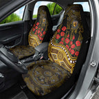 Hawthorn Hawks ANZAC Day Car Seat Cover Indigenous Dot Art with Poppy Flower Tribute