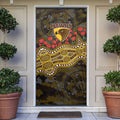 Hawthorn Hawks ANZAC Day Door Cover Indigenous Dot Art with Poppy Flower Tribute