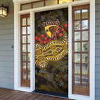 Hawthorn Hawks ANZAC Day Door Cover Indigenous Dot Art with Poppy Flower Tribute