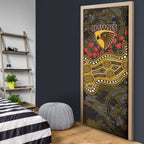 Hawthorn Hawks ANZAC Day Door Cover Indigenous Dot Art with Poppy Flower Tribute