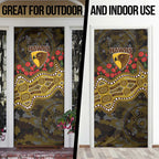 Hawthorn Hawks ANZAC Day Door Cover Indigenous Dot Art with Poppy Flower Tribute