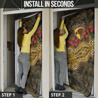 Hawthorn Hawks ANZAC Day Door Cover Indigenous Dot Art with Poppy Flower Tribute