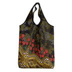 Hawthorn Hawks ANZAC Day Grocery Bag Indigenous Dot Art with Poppy Flower Tribute