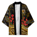 Hawthorn Hawks ANZAC Day Kimono Indigenous Dot Art with Poppy Flower Tribute