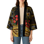 Hawthorn Hawks ANZAC Day Kimono Indigenous Dot Art with Poppy Flower Tribute