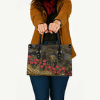 Hawthorn Hawks ANZAC Day Leather Bag Indigenous Dot Art with Poppy Flower Tribute