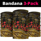Hawthorn Hawks ANZAC Day Neck Gaiter Indigenous Dot Art with Poppy Flower Tribute