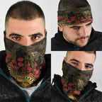 Hawthorn Hawks ANZAC Day Neck Gaiter Indigenous Dot Art with Poppy Flower Tribute