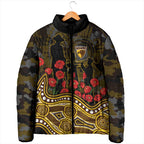 Hawthorn Hawks ANZAC Day Padded Jacket Indigenous Dot Art with Poppy Flower Tribute