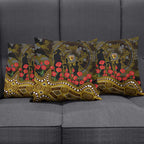 Hawthorn Hawks ANZAC Day Pillow Cover Indigenous Dot Art with Poppy Flower Tribute