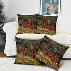 Hawthorn Hawks ANZAC Day Pillow Cover Indigenous Dot Art with Poppy Flower Tribute