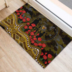 Hawthorn Hawks ANZAC Day Rubber Doormat Indigenous Dot Art with Poppy Flower Tribute