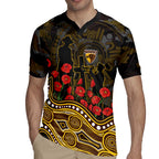 Hawthorn Hawks ANZAC Day Rugby Jersey Indigenous Dot Art with Poppy Flower Tribute