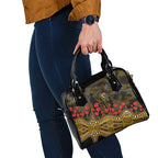 Hawthorn Hawks ANZAC Day Shoulder Handbag Indigenous Dot Art with Poppy Flower Tribute
