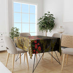 Hawthorn Hawks ANZAC Day Tablecloth Indigenous Dot Art with Poppy Flower Tribute