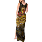 Hawthorn Hawks ANZAC Day Tank Maxi Dress Indigenous Dot Art with Poppy Flower Tribute