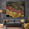 Hawthorn Hawks ANZAC Day Tapestry Indigenous Dot Art with Poppy Flower Tribute
