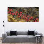 Hawthorn Hawks ANZAC Day Tapestry Indigenous Dot Art with Poppy Flower Tribute