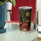 Hawthorn Hawks ANZAC Day Tumbler Cup Indigenous Dot Art with Poppy Flower Tribute