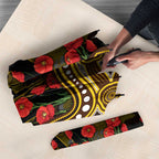 Hawthorn Hawks ANZAC Day Umbrella Indigenous Dot Art with Poppy Flower Tribute
