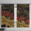 Hawthorn Hawks ANZAC Day Window Curtain Indigenous Dot Art with Poppy Flower Tribute