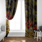 Hawthorn Hawks ANZAC Day Window Curtain Indigenous Dot Art with Poppy Flower Tribute