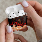 GWS Giants ANZAC Day AirPods Case Indigenous Dot Art with Poppy Flower Tribute