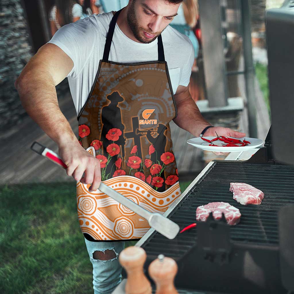GWS Giants ANZAC Day Apron Indigenous Dot Art with Poppy Flower Tribute