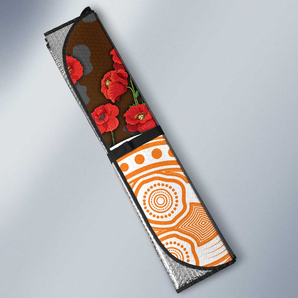 GWS Giants ANZAC Day Auto Sun Shade Indigenous Dot Art with Poppy Flower Tribute