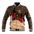 GWS Giants ANZAC Day Baseball Jacket Indigenous Dot Art with Poppy Flower Tribute