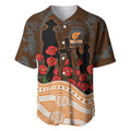 GWS Giants ANZAC Day Baseball Jersey Indigenous Dot Art with Poppy Flower Tribute