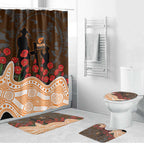 GWS Giants ANZAC Day Bathroom Set Indigenous Dot Art with Poppy Flower Tribute